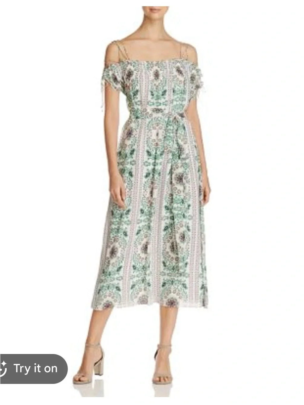 Tory Burch Asilomar Garden Party Printed Silk Belted Midi Dress